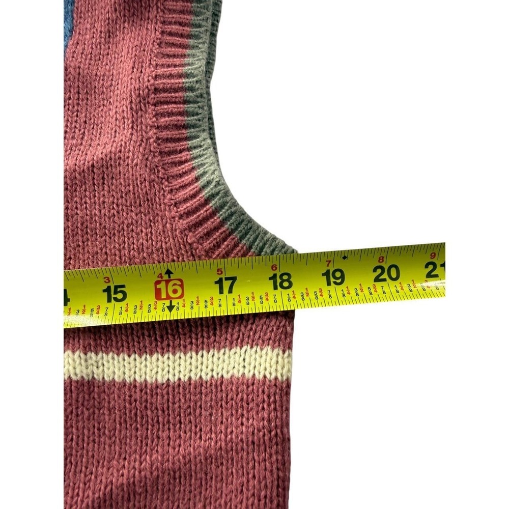 The Petite Idea Pink Plaid Sweater Vest Women Medium Vintage 90 Knit Cottagecore - Picture 5 of 7